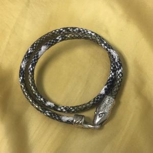 Versatile Leather Snake Chocker or wrap Bracelet